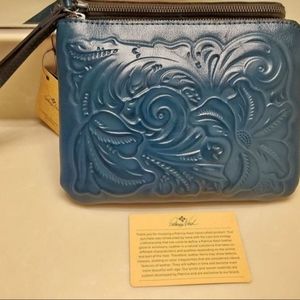 Patricia Nash Blue Coral Wristlet